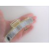 Generic Long gold metal and black gray white marbled acrylic hair claw clip