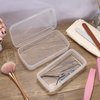 JUXYES Plastic Sterilizing Tray for Nail Art Accessories Tools, Portable Nail Art Tool Sterilizer Tray with Strainer, Fully Transparent Storage Box Organizer for Tweezer, Manicure Tools (Clear)