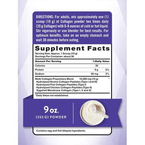 Nature's Truth Multi Collagen Powder | 9 oz | Type I, II, III, V, X | Hydrolyzed Collagen Peptide Protein Powder | Keto and Paleo Friendly | Unflavored | Gluten Free