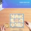 KAILIMENG Wooden Sudoku Board Game with Drawer - 81 Grids Number Place Wood Puzzle for Kids and Adults (Blue Line)
