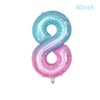 40inch Starry Sky Butterfly Number 8 Balloons, Giant Big Foil Mylar Helium Numbers Balloons 8, Butterfly Themed Birthday Party Supplies, 8th Birthday Party Decorations (Number 8), Light Blue