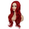 Dai Cloud Red Wigs for Women Long Wavy Heat Resistant Side Part Natural Looking Cosplay Wigs Halloween Party (Bright Red)
