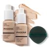 PHOERA Foundation Makeup Naturally Liquid Foundation Full Coverage Mattle Oil-Control Concealer 8 Colors Optional,Great Choice For Gift (2pcs,#102 Nude)
