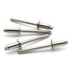 SDTC Tech Stainless Steel Blind Rivets 3/16" x 1/4" (6-4) Open End Type Pop Rivet Grip Range 3/16-1/4 inch (50 pack)