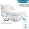 Ruffled Bed Skirt with Split Corners-Dust Ruffle - 16" Drop 100% Microfiber Soft,Sheen & Luxurious Look - Bed Skirts (White -Queen)