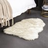 Ashler HOME DECO Ultra Soft Faux Fox Fur Rug White Brown Fluffy Area Rug, Carpets Fluffy Rug Chair Couch Cover for Bedroom Floor Sofa Living Room 2 x 2.8 ft