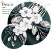 Catery Flower Bride Wedding Hair Comb Silver Small Side Comb Blue Crystal Hair Piece Jewelry Accessories for Women and Girls