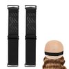 PEUTIER Adjustable Elastic Band for Wigs, 1.18 Inch Wig Elastic Band Non-Skid Adjustable Wig Grip Band Straps for Glueless, Wig Band Edge Wrap for Hair Styling (Black)