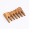 Breezelike Wide Tooth Hair Comb - Natural Mini Wood Comb for Curly Hair - No Static Sandalwood Hair Pick Wooden Comb for Detangling