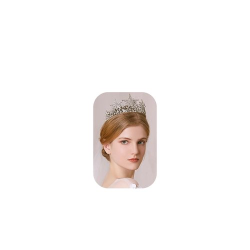 JWICOS Silver Shining Star Princess Tiara Crown for Women and Brides Bridal Hair Accessories for Engagement Wedding Prom Pageant