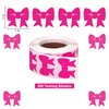 JarThenaAMCS 500Pcs Bow Tanning Sunbathing Stickers 1 Inch Hot Pink Self Adhesive Body Tanning Decals for Summer Beach Outdoor Indoor Salon Party Supplies