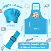Kid Apron and Chef Hat Set - R HORSE 2Pcs Adjustable Children Blue Artist Kitchen Apron, Dress up Role Play Chef Toy Cooking Baking Painting and Training Kits Funny Birthday for Kids