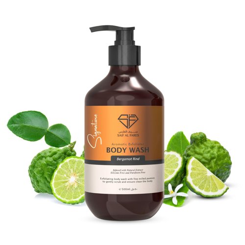 SAIF AL FARES Pumice Body Wash Alcohol Free, Scented, Infused with Natural Extract | Exfoliating Fine Milled Pumice Body Wash 16.9 Fl Oz (Bergamot)