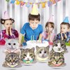NeusWonder 60 Pcs Cat Party Plates, Cat Birthday Decorations, Disposable Paper Cat Theme Decoration for Baby Shower Party Favors Decorations Kids Birthday Party ﻿