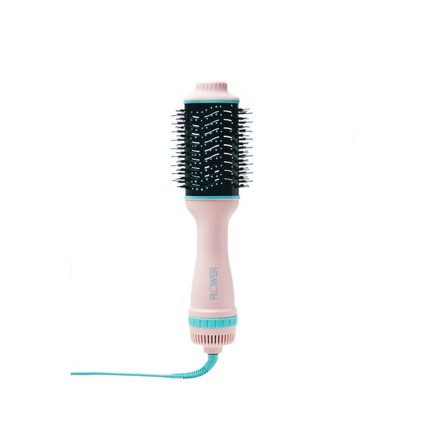 Flower Beauty Ceramic Hot Air Styling Brush - Professional Tangle-Free Styling Adds Volume & Shine While Drying Hair - 3 Heat & Cool Customizable Settings - For All Hair Types