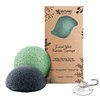 AMAKI SKINCARE Konjac Sponge Facial Cleanser with Added Green Tea and Activated Bamboo Charcoal-Sensitive to Oily and Acne Prone Skin Gentle Face Scrub, Face Sponges for Cleansing and Exfoliating