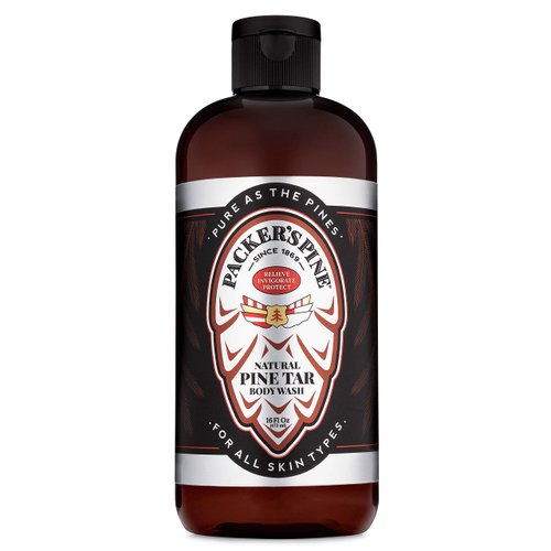 Packer's Pine Tar Body Wash | Soothing Mens Shower Gel For Psoriasis Relief | Made With Natural Pine Tar and Pine Oils | Paraben & Sulfate-Free, 16 fl oz