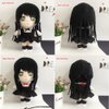 JCvCX Black Hair Girl with Bow tie Plush Toy Anime Plush Figure Stuffed Plushies Plush Doll Soft Plush Pillow