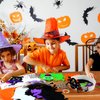 24 Sets Halloween Crafts for Kids, DIY Crown Halloween Headbands Craft Kits Art Set, Pumpkins Ghost Monster Bat Spider Paper Hat with Halloween Foam Stickers for Classroom Activities Party Favors