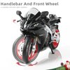 Risopen 1/12 Motorcycle Model Toy Mini Alloy Metal Diecast Motorcycle Model Black Motorcycle Model Toy Sport Motorcycle Racing Model Collection Gift for Men Kid Boy (RSV4 RR1000)