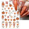 IDDFEVE Fall Nail Art Stickers, Thanksgiving Day Fox Nail Decals, 3D Self-Adhesive Maple for Autumn DIY Nail Supplies Decoration(5 Sheets)