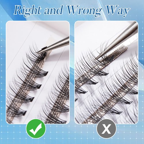 Individual Lashes PAFUWEI 80 Pieces Individual Cluster Lashes, 20D Eyelash Extensions, Lash Ribbons Cluster False Lashes C Curl 0.07mm Thickness Length 9mm