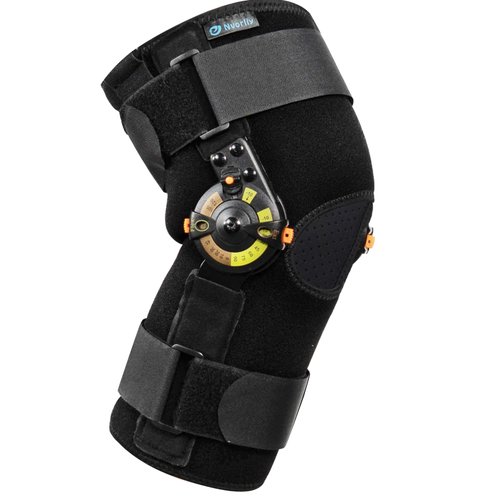 Nvorliy Hinged ROM Knee Brace with Side Stabilizers & Locking Dials, Post Op Knee Immobilizer for Arthritis, ACL, MCL, PCL, Meniscus Tear, Injurie/Knee Pain, Medical Orthopedic Support (Small)