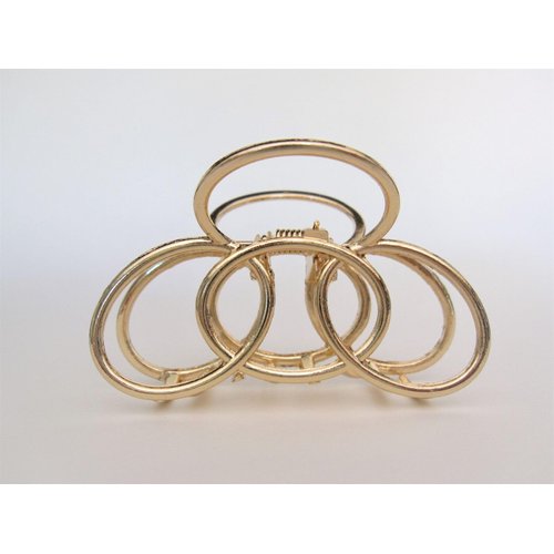 Generic Gold metal chain link infinity hair claw clip (Pattern: With butterflies), 1 Count (Pack of 1)