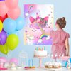NEBURORA Pin The Horn on The Unicorn with 30 PCS Horns Birthday Party Supplies for Girls Birthday Christmas Party Game for Kids
