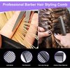 AFT90 Carbon Fiber Cutting Comb, Professional 8.15” Styling Comb, Hairdressing Comb For All Hair Types, Fine and Wide Tooth Hair Barber Comb