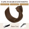Loxxy 22Inch Invisible Tape in Hair Extensions Human Hair Double Sided Pu Remy Human Hair Tape in Extensions Thick Tape on Human Hair Extensions #4 Dark Brown 20Pieces 50Gram Per Pack