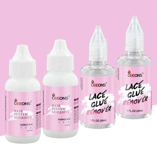 4 Bottles Glue Set-Invisible Bonding Glue for Lace Wig Closure Frontal with Lace Glue Remover (2P...