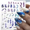 6 Colors Marble Nail Stickers for Women 3D Bronzing Silver Marble Nail Art Stickers Blooming Nail Decals Watercolor Smudge Nail Sticker Self Adhesive Stickers for Nails Foil Nail Designs Nail Supplies