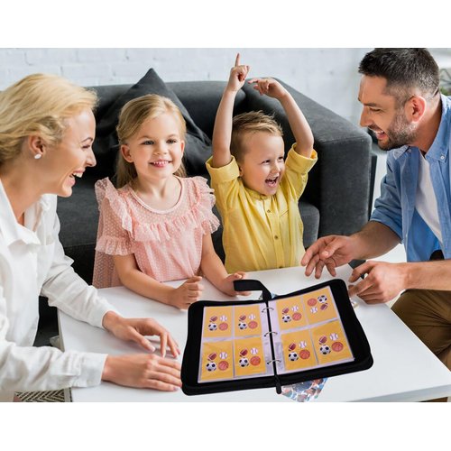 XIMUHO Baseball Card Binder, 4 Pocket Sports Card Binder with 50 Sleeves, 400 Pockets Trading Card Album Holder, Card Collector Binder, 3 Ring Baseball Card Storage Organizer (400 card baseball)