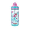 Nuby 2 Pack Iridescent PP Flip-it Kids On-The-Go Printed Water Bottle with Bite Proof Hard Straw - 18oz / 540 ml, 18+ Months, 2 pk, Mermaid & Rainbow Print