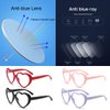 JOVAKIT Heart Blue Light Glasses for Women Vintage Fashion Red Heart Frame Glasses Computer Eyeglasses Prevent Headache (Red)