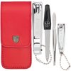 3 Swords Germany - brand quality 4 piece manicure pedicure grooming kit set for professional finger & toe nail care tweezers file clipper fashion leather case in gift box, Made by 3 Swords (02570)