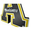 CLTFanCreations Officially Licensed APP State 3D Printed Decorative Figure - Great for Home Office, Desk, Shelf - Made from Quality 3-D Printed Material - Black, Gold, White College Sports Decor