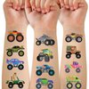 Ozepao Monster Trucks Temporary Tattoo for Kids, 10 Sheets Monster Truck Fake Tattoos for Boys Party Favors, Goodie Bags Stuffers, Brithday Supplies Decorations