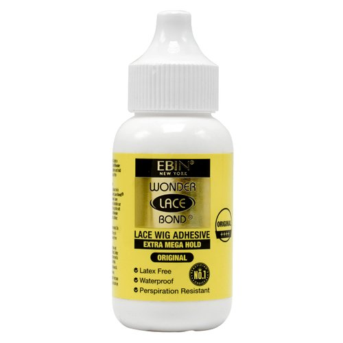 EBIN New York Wonder Lace Bond Wig Adhesive Extra Mega Hold 1.18oz/35ml | Invisible, Water & Oil-Resistant | Non-Toxic, Light Hold for Poly & Lace Wigs