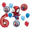 Spidey and His Amazing Friends 6th Birthday Party Supplies 11pc Balloon Bouquet Decorations