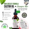 Organic Heaven CASTOR OIL 2 fl. o.z. (60 ml) with SHAMPOO BAR (Made with Organic Ingredients) | Non-greasy Formula | Prevents Hair Loss & Promotes Thicker & Fuller Hair | GIFT BOX PACKAGING