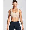 DELIMIRA Women's High Impact Sports Bra Front Adjustable Straps Underwire Plus Size Bra Full Figure Beige 40DD