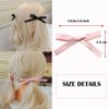 SALOCY Hair Bow Clips, 8 Pcs Hair Ribbons Hair Bows for Women Girls - Pink, Beige, Black, Blue (Set-1, Satin, Bow, Clamp)