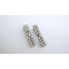 Generic 2 small silver metal crystal alligator hair pin clip barrettes fine thin hair
