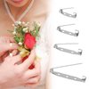 50 Pcs Brooch Pins, 4-Size Pack of Safety Pins, Silver Bar Pins, Secure Back Clasp with Back Bar Fastener, Pin Badge Backs with Holes (50)