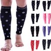 Doc Miller Calf Compression Sleeve Men Women, 20-30mmHg Medical Grade Leg Compression Sleeve for Shin Splints, Varicose Vein & Calf Muscles Recovery, 1 Pair Medium Black Violet White Polka Dots