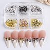Bow Charms for Nails, 3D Bow Nail Art Charms 1 Box Gold Silver Bows Nail Designs Accessories Metal Alloy Bowknot Nail Art Rhinestones Cute Nail Jewelry for Women Girls DIY Nail Decoration Supplies