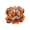 Fall Thanksgiving Hair Bow Clips Autumn Orange Brown Hair Clips Plaid Add on Grosgrain Ribbon Hair Alligator Barrettes Non Slip Bowknot Hairpin Thanksgiving Hair Accessories Hair Decoration for Girls