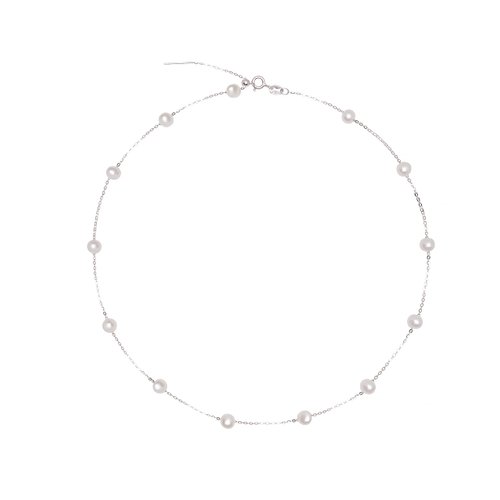 BURLAP LIFE 925 Sterling Silver Dainty Pearl Necklace for Women Freshwater Cultured White Pearl Jewelry Gifts for Her